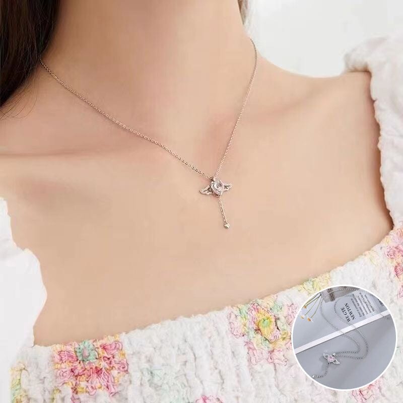 Roze engel vleugels ketting