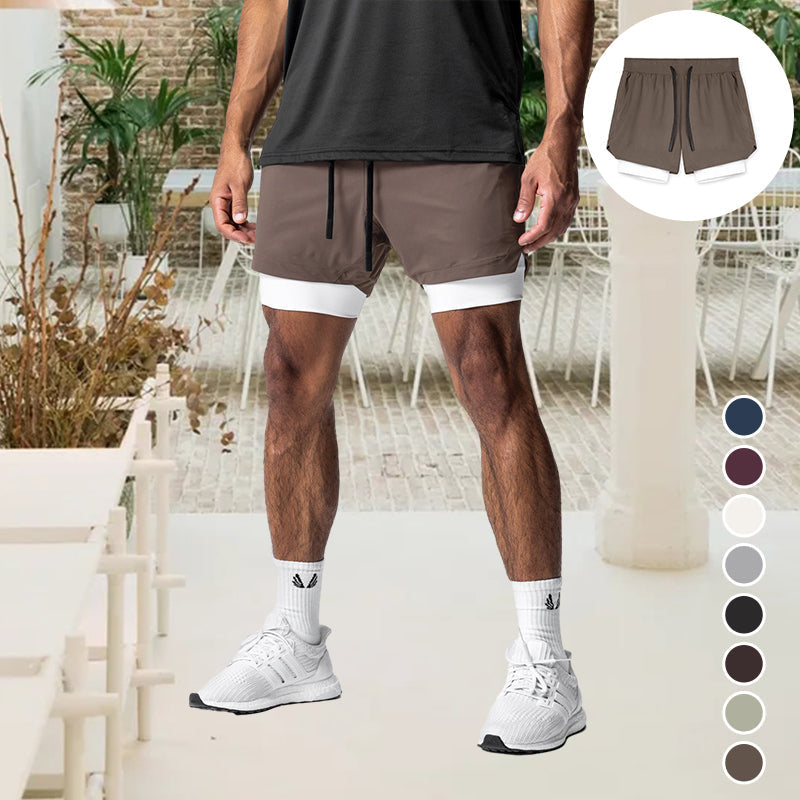 Heren 2 in 1 hardloopshort