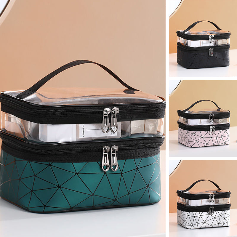Dubbellaagse make-up tas