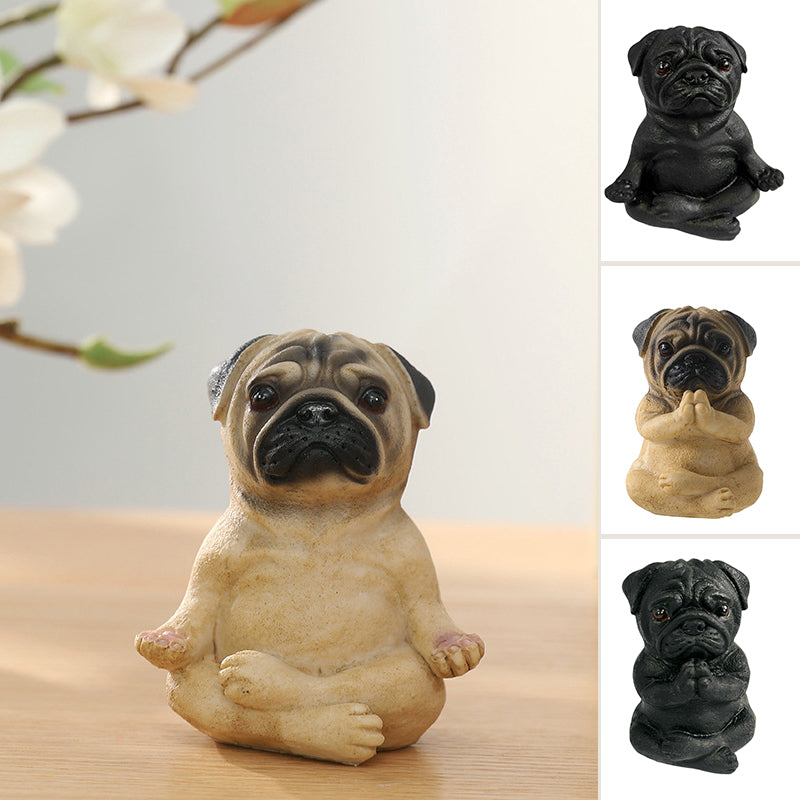 Buldog yoga standbeeld