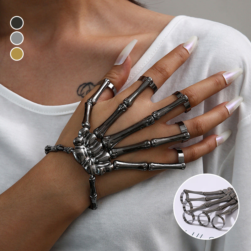 Metalen schedelarmband