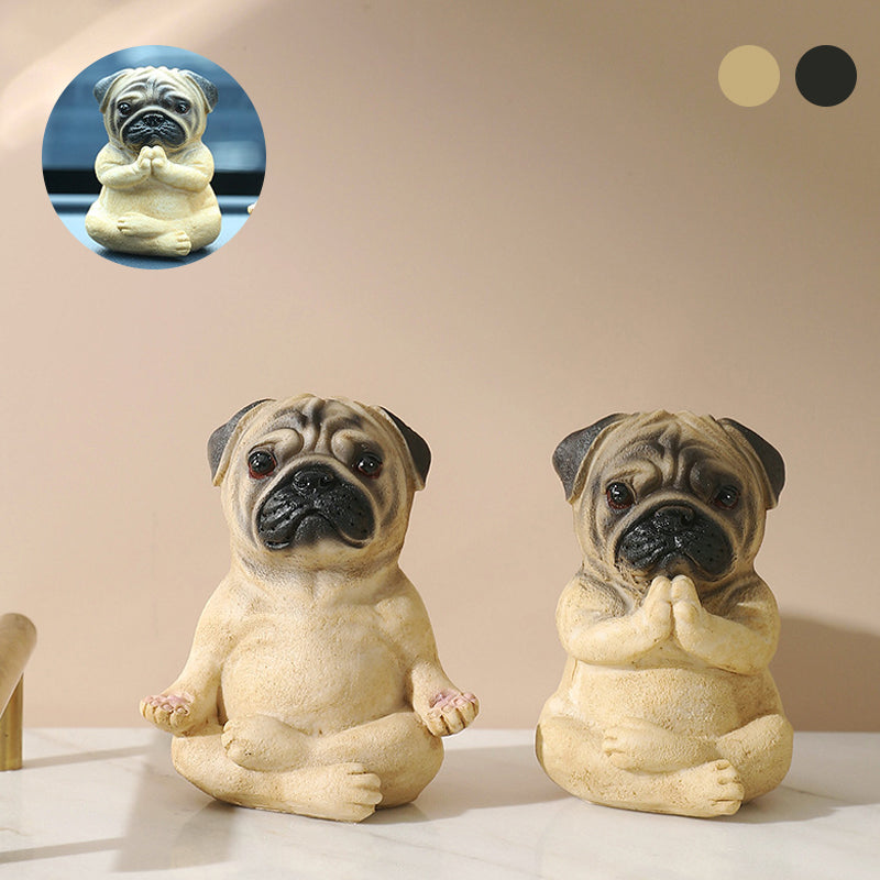 Buldog yoga standbeeld