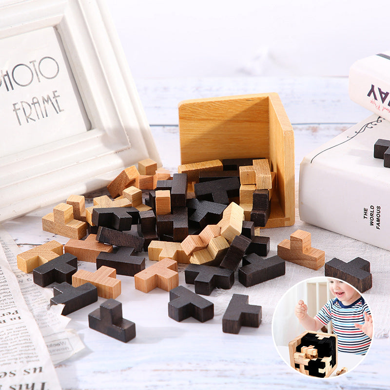 Houten intelligentiespeelgoed hersenkrakerspel