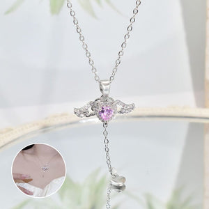 Roze engel vleugels ketting