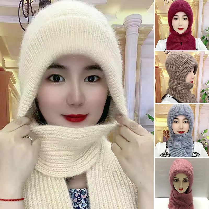 Geïntegreerde winddichte muts en sjaalset