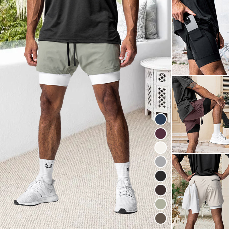 Heren 2 in 1 hardloopshort