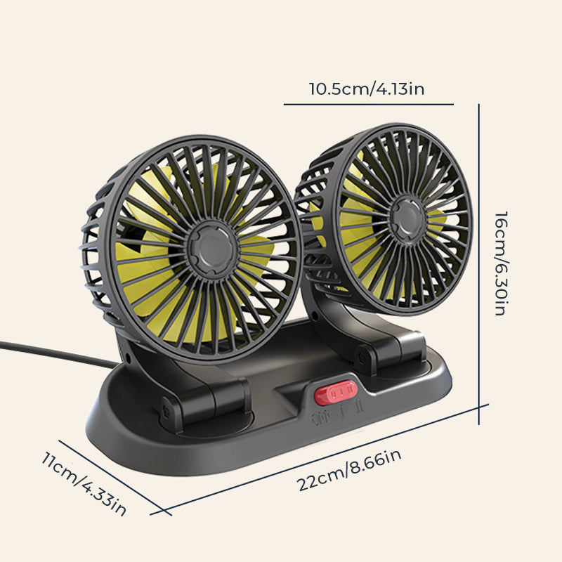 Dubbele kop Auto  Luchtcirculatieventilator