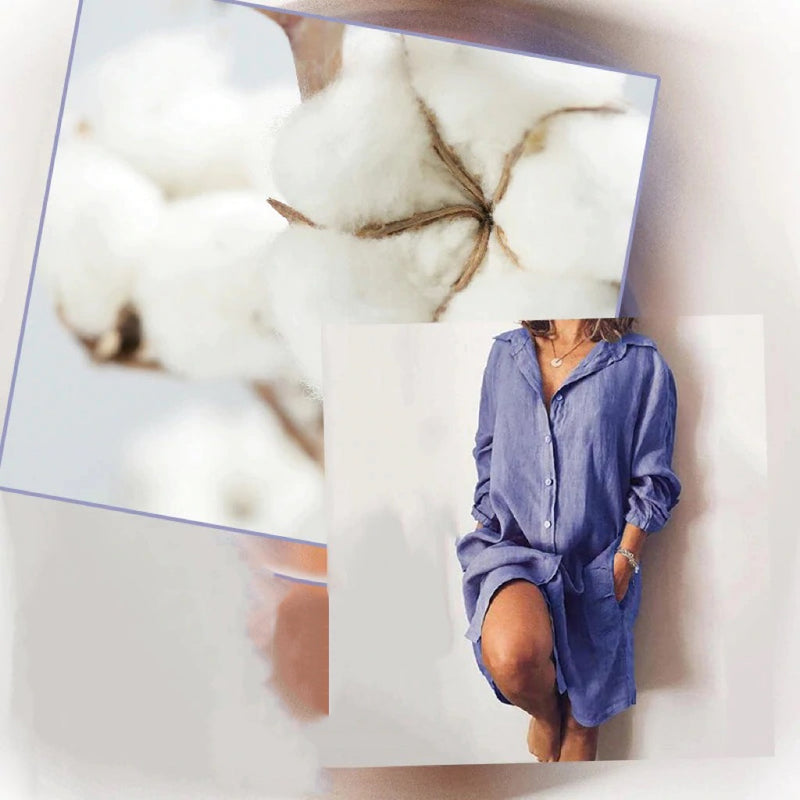 Casual overhemdjurk van puur katoen voor dames