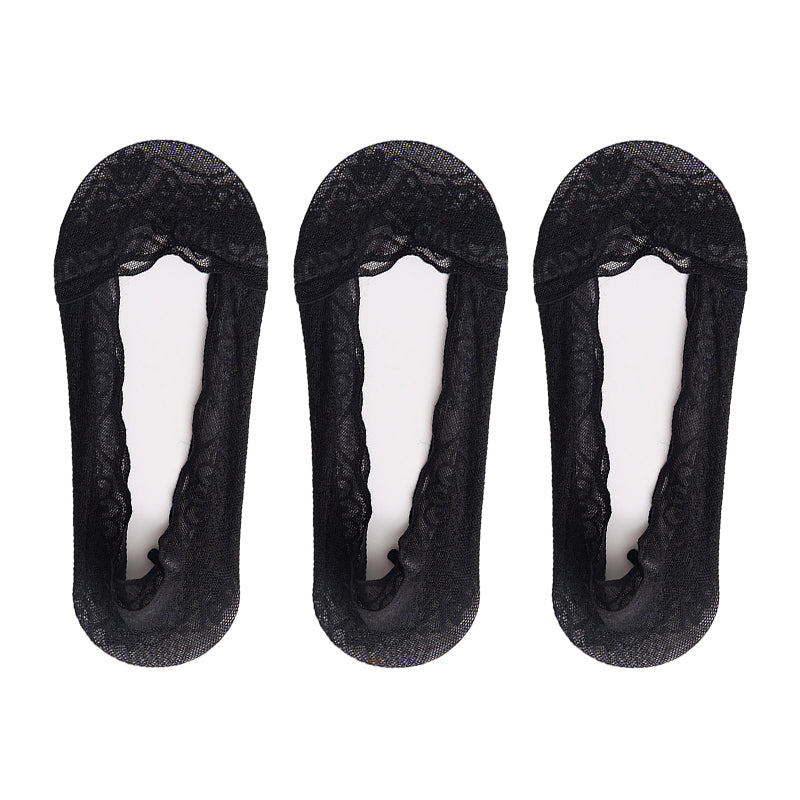 【3 paar】 Kanten No Show-voeringsokken voor dames