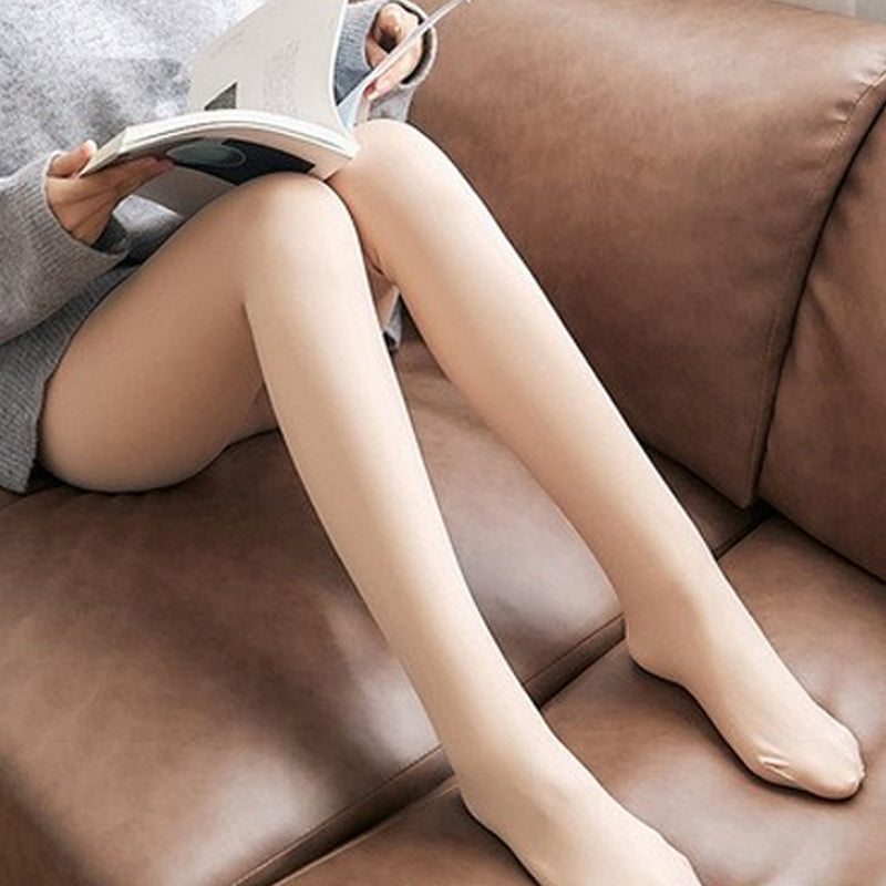 Vlekkeloze benen nep doorschijnende warme pluche gevoerde elastische panty