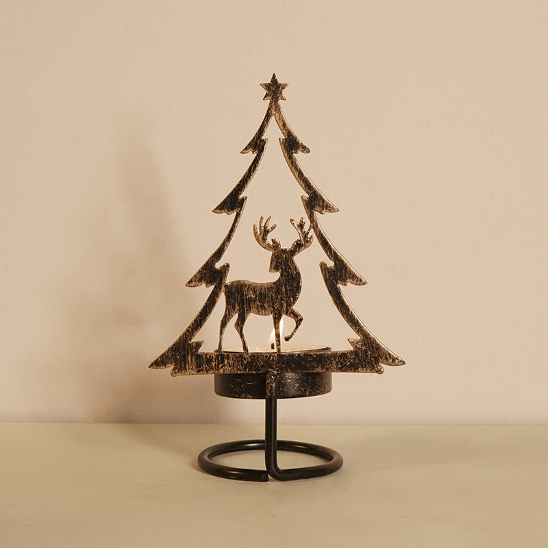 IJzeren kaarsenhouder in de vorm van een kerstboom