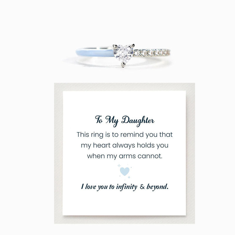 Aan mijn dochter - Gesneden Halve Emaille Ring
