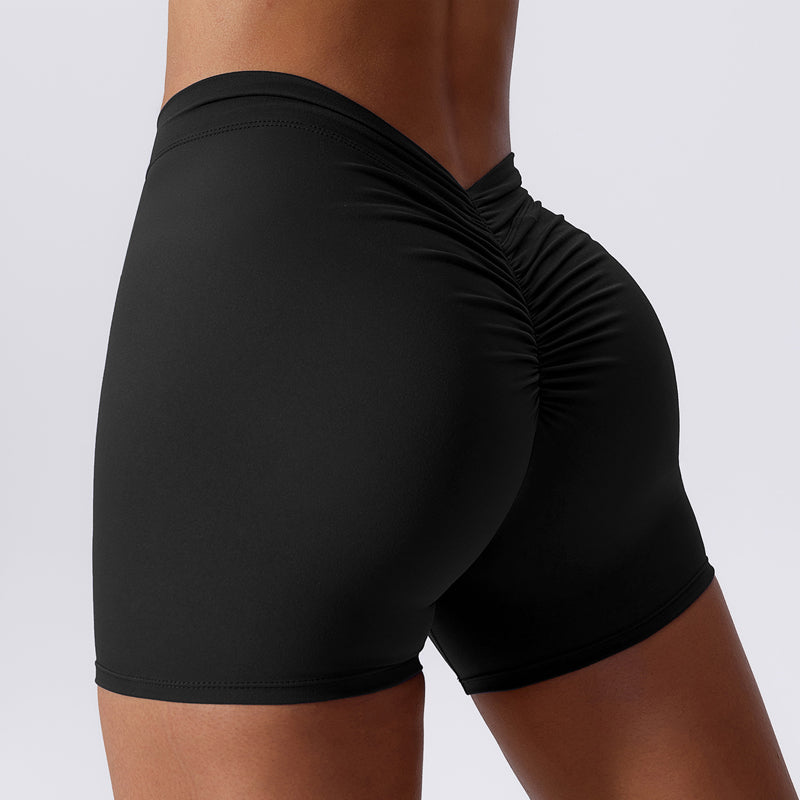 Beeldhouwende shorts met ruches en V-rug