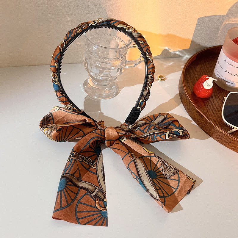 Retro hoofdband met lang lint