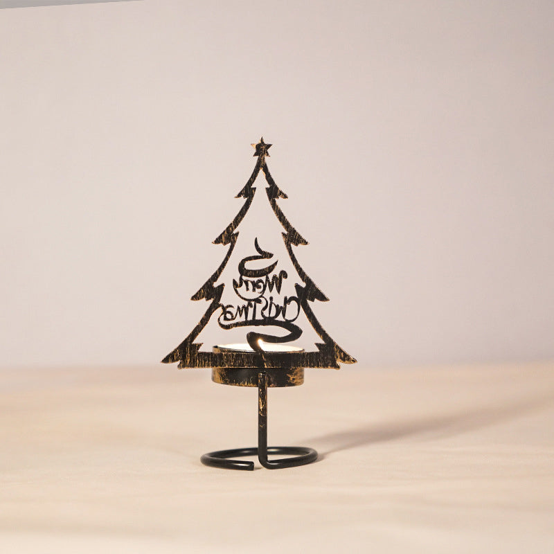 IJzeren kaarsenhouder in de vorm van een kerstboom