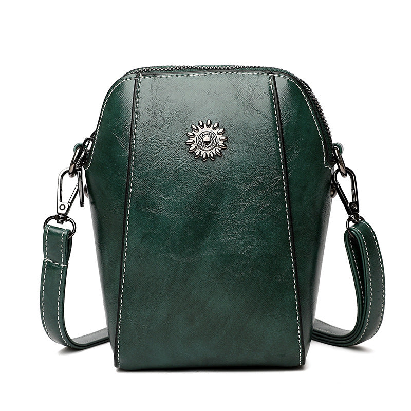 Mini-crossbodytas van zacht leer