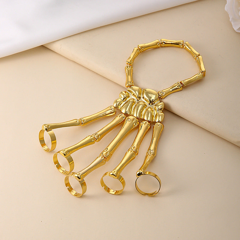 Metalen schedelarmband