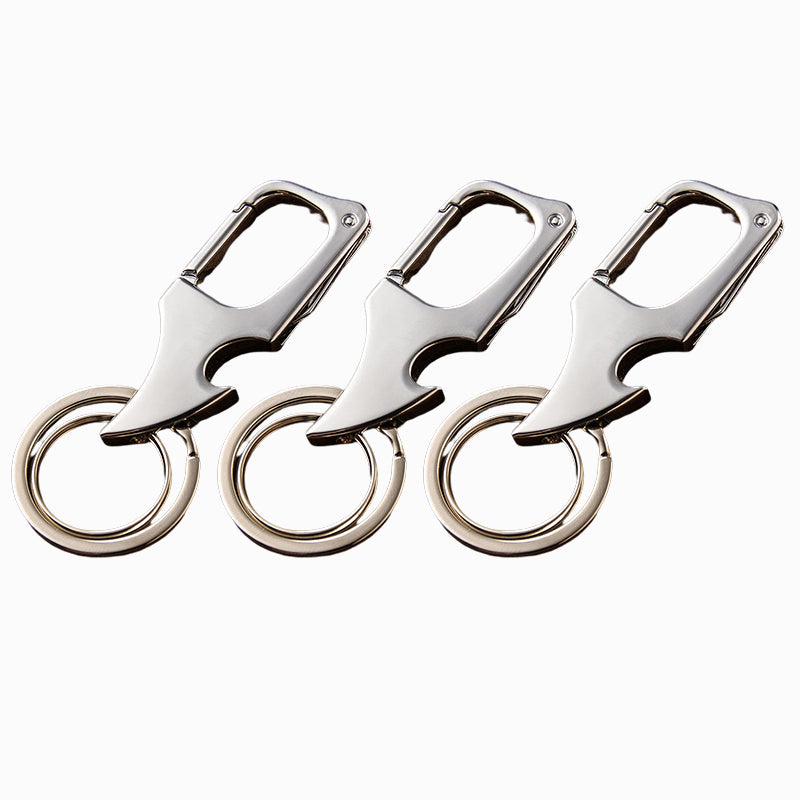 Multifunctionele hangende flesopener metalen dubbele ring sleutelhanger