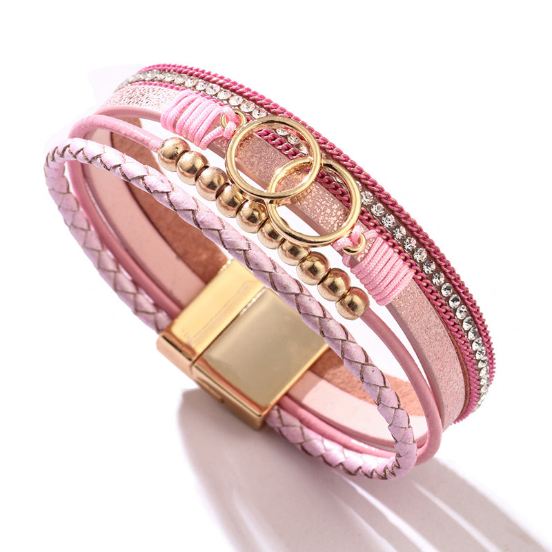 Laag lederen armband