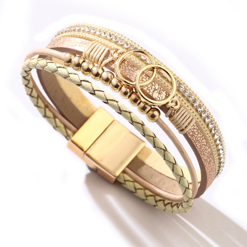 Laag lederen armband