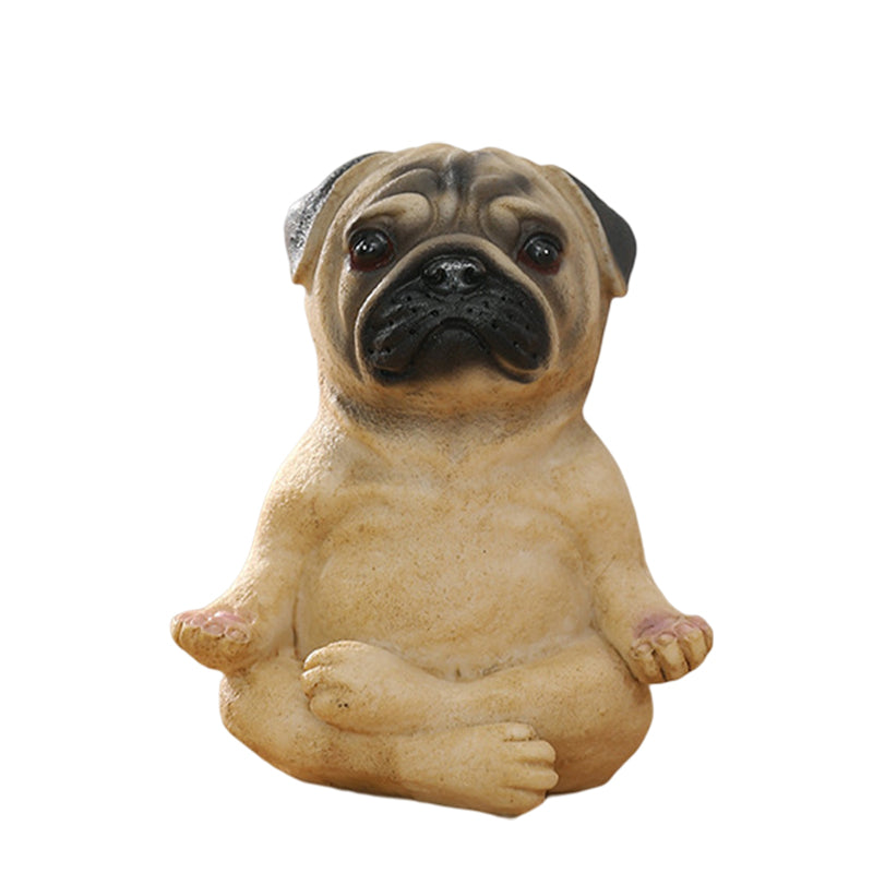 Buldog yoga standbeeld