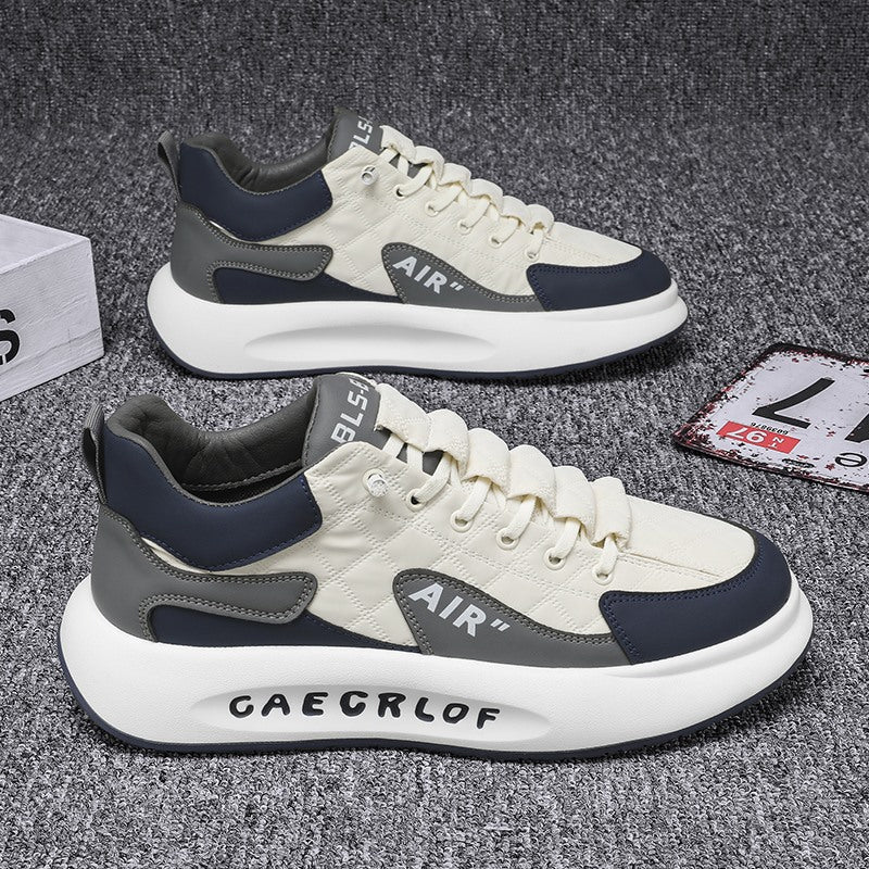 Stoffen sneakers met dikke zolen