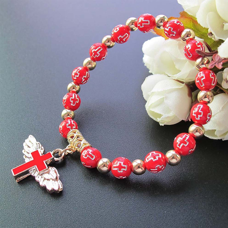 Engel vleugel Kruis armband