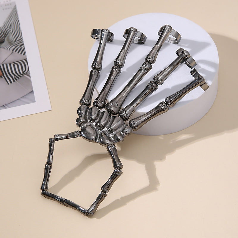 Metalen schedelarmband