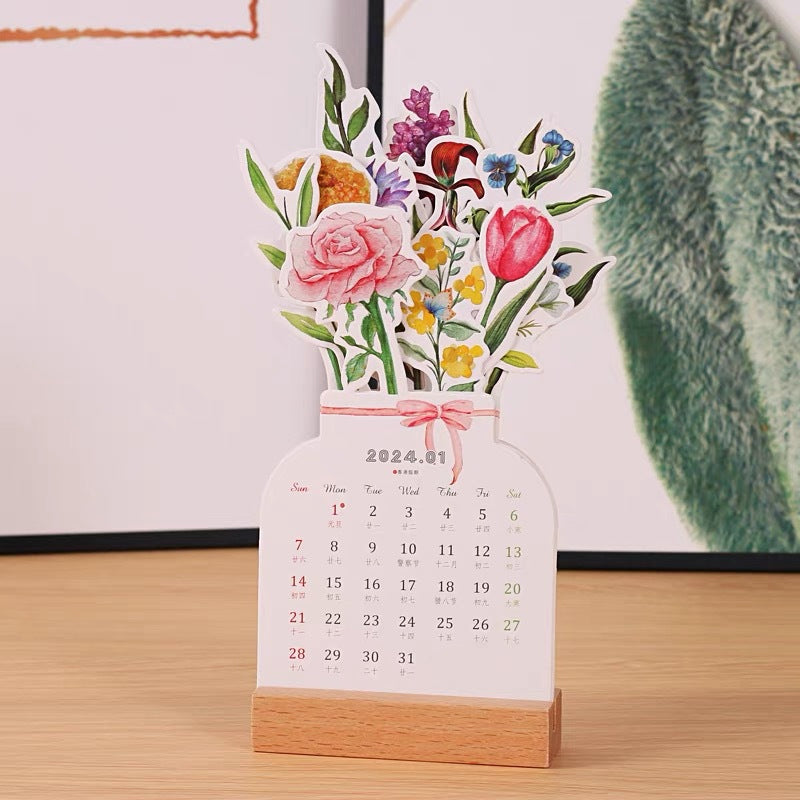 Bureaukalender Bloomy Flowers 2024