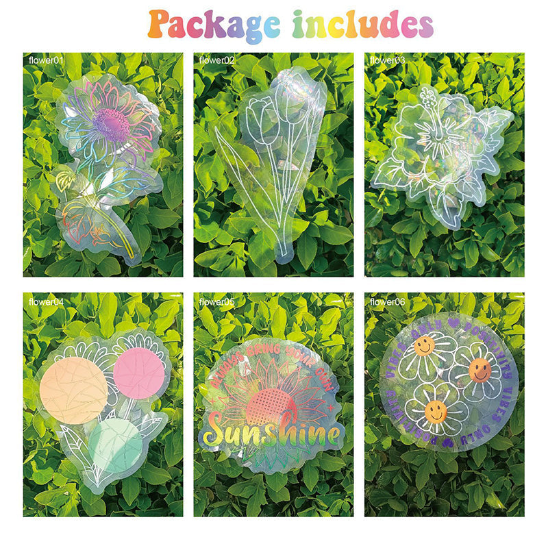PVC dier kleurrijke anti-botsing glassticker, 6 stuks