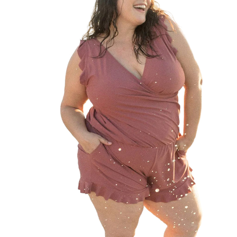 Badpak uit één stuk met ingebouwde beha