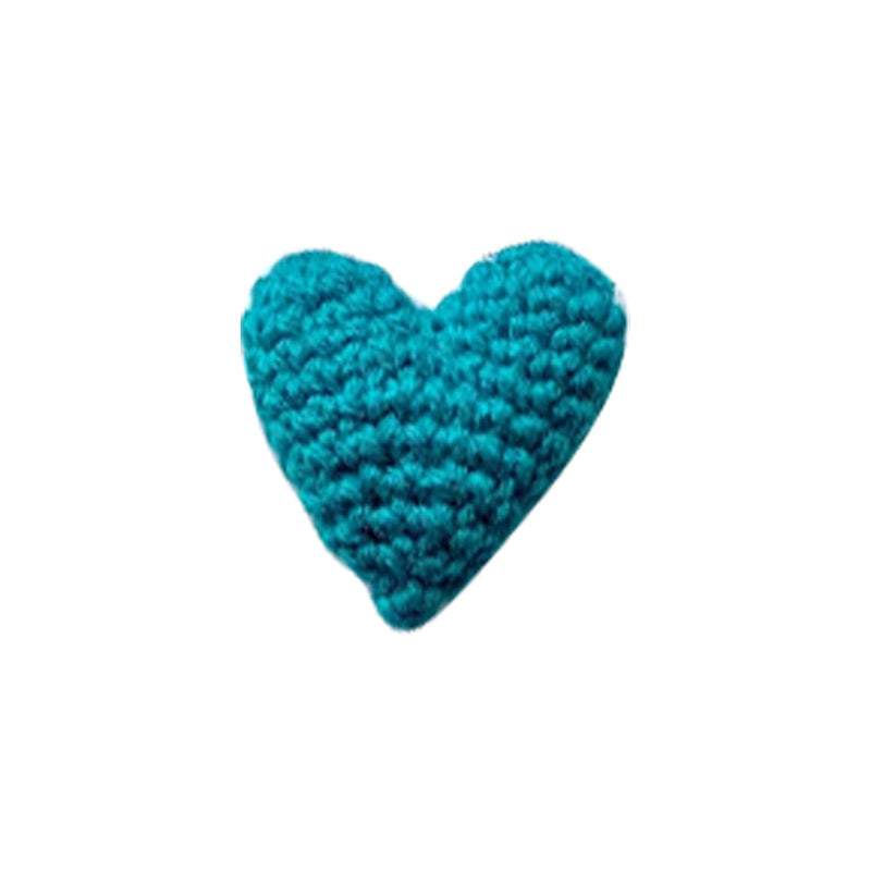 Pocket knuffel gehaakt hart klein geschenk