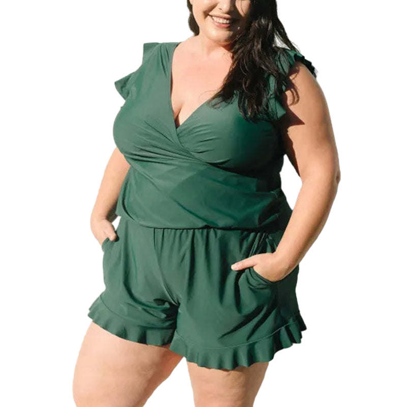 Badpak uit één stuk met ingebouwde beha